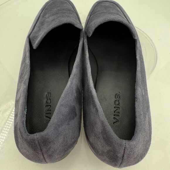 Vince Womens Brette Smoking Flats Loafers Slip On Blue Suede Leather Size 6 M - Picture 15 of 16